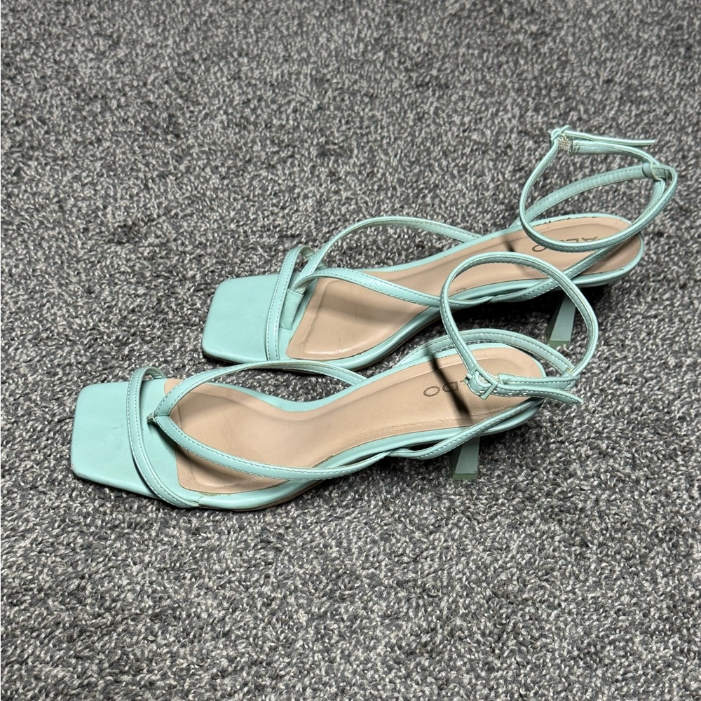 Aldo Mint Green Ankle Strap Heels for Elegant Occasions